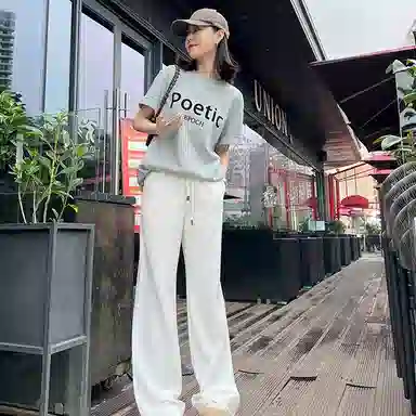 美洋 口碑云梯棉系列撞色抽绳休闲裤  女款