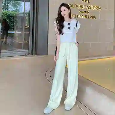 美洋 口碑云梯棉系列撞色抽绳休闲裤  女款