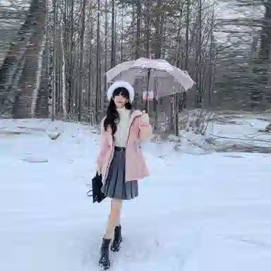 小镇姗姗 纯色高领套头针织衫 女款