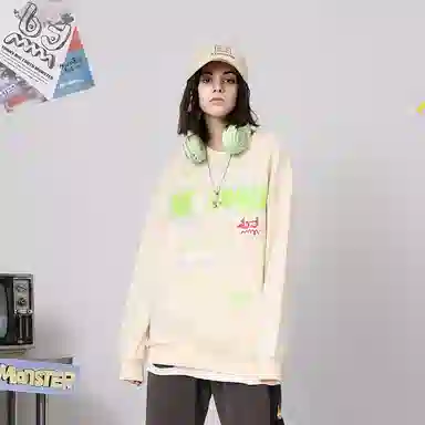 bt Graffiti Print Crewneck Sweatshirt