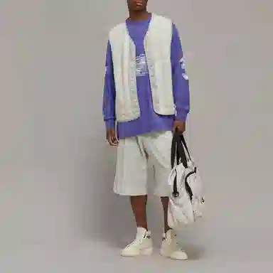 Y-3 SS23 Brushstroke Crewneck Long Sleeve Tee Light Purple