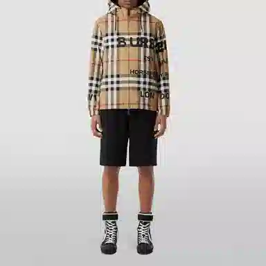 Burberry Logo Hoodie Jacket Brown