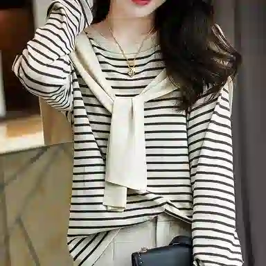 【dme】 假两件圆领长袖针织衫 女款