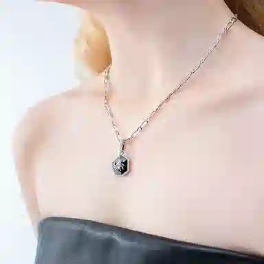 名工 欲念系列蜘蛛项链黑曜石吊坠小众轻奢配饰高级感个性时尚锁骨链礼物