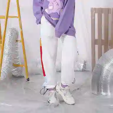 XXGOGO Retro Colorblock Jogger Pants White