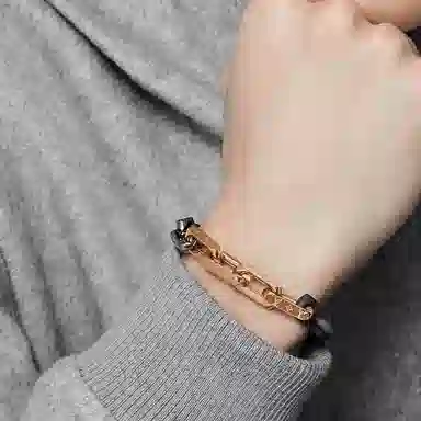 Louis Vuitton Monogram Stainless Steel Bracelet Silver