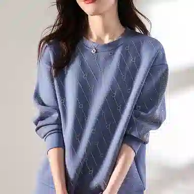 【dme】 圆领套头宽松长袖卫衣 女款