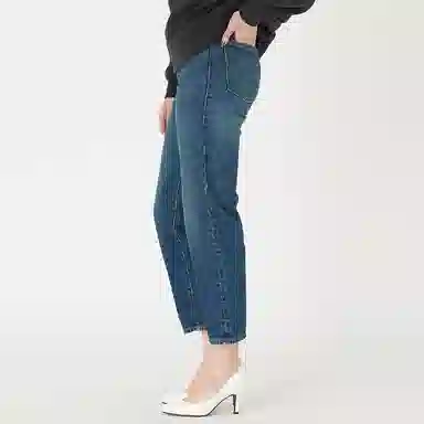 Levis Straight Crop Jeans Blue