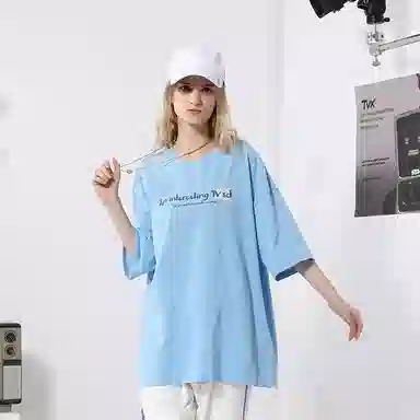TVX Letter Print Oversized Cotton T-Shirt
