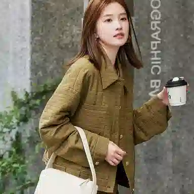 【dme】 翻领长袖截短外套纯色休闲半身裙裙装套装 女款 深卡其