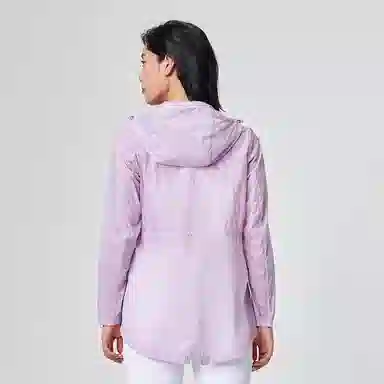 探路者 纯色户外运动休闲防晒轻薄透气连帽皮肤衣 女款
