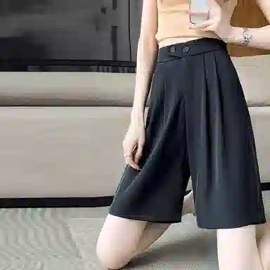 【dme】高腰纯色五分休闲短裤 女款