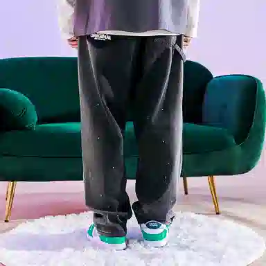 LAMLICKA Denim Wide-Leg Pants Black