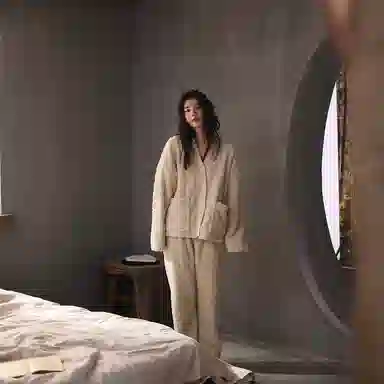 同语 新款睡衣女秋冬款珊瑚绒加绒家居服春秋季女法兰绒套装秋冬珊瑚绒 可外穿加厚睡衣 学生宿舍 家居套装 女士