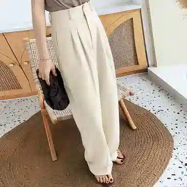 美洋 纯色高腰阔腿休闲长裤 女款