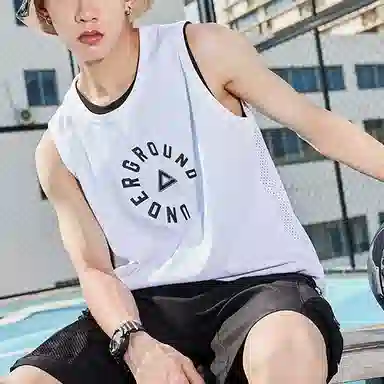 匹克 篮球文化系列 字母印花健身训练圆领套头背心 男款 大白