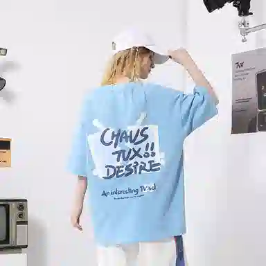 TVX Letter Print Oversized Cotton T-Shirt