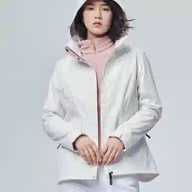 探路者 纯色连帽拉链冲锋衣 女款