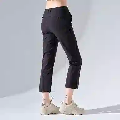 探路者 纯色户外透气弹力直筒九分休闲裤 女款