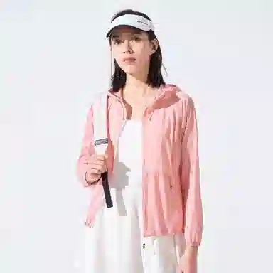 探路者 纯色户外轻薄透气防泼水连帽防晒衣 女款