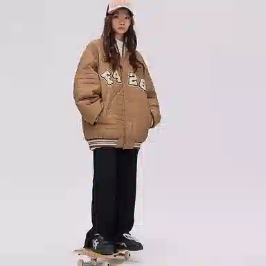 F426 Quilted Logo Baseball Jacket