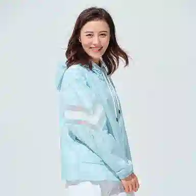 探路者 撞色拉链防晒透气连帽皮肤衣 女款
