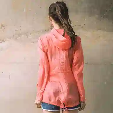探路者 纯色拉链连帽防晒衣 女款