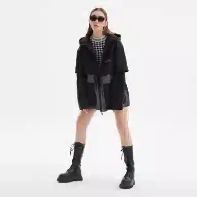 Valeria Obbaco SS21 Logo Reflective Mesh Hoodie Jacket