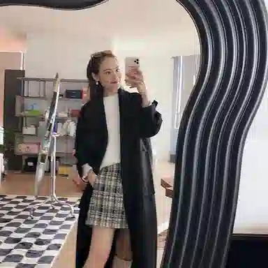 美洋 纯色圆领长袖针织衫 女款 白色