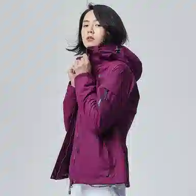 探路者 拼色可拆卸防风防水三合一冲锋衣 女款