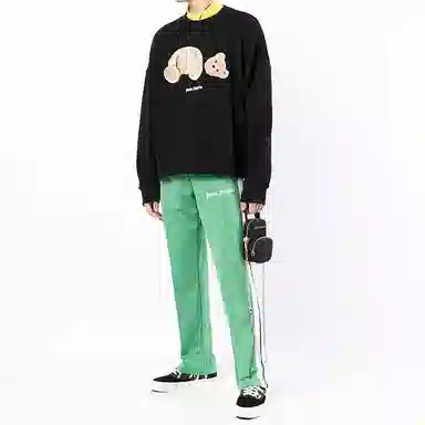 Palm Angels Bear Print Sweatshirt Black