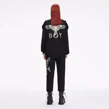 Boy London FW21 Mechanical Eagle Logo Embroidered Sweatshirt