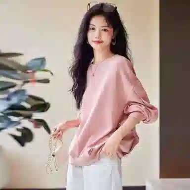 【dme】 圆领宽松纯色卫衣 女款