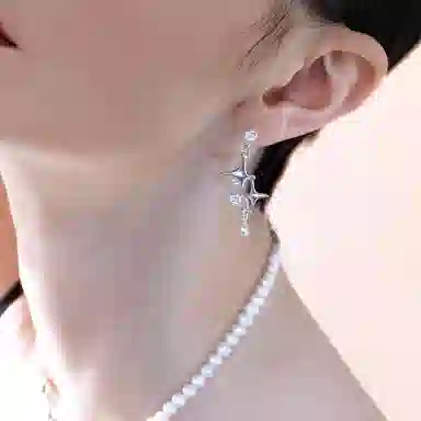 名工 星星 女气质大气轻奢个性小众网红高级感新潮款镶钻耳坠 礼物