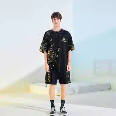 LAMLICKA Little Devil Print T-Shirt Black