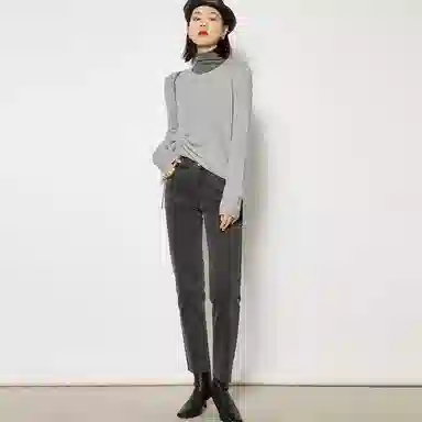 美洋 纯色堆堆领长袖针织衫 女款