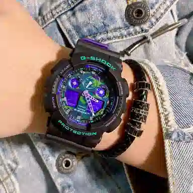 Casio G-Shock GA-100BL-1A & Baby-G BA-110TM-7A