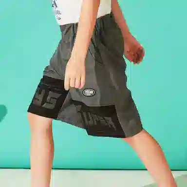 十月妈咪 童装 字母印花松紧腰儿童短裤 男童