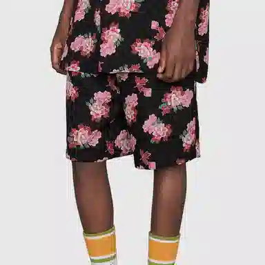 Gucci Peony Print Silk Shorts