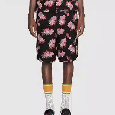 Gucci Peony Print Silk Shorts