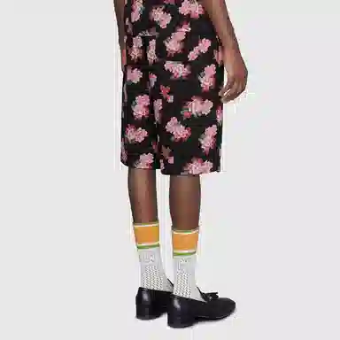 Gucci Peony Print Silk Shorts