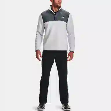 Under Armour Sweater Pile Logo Pullover Jacket Halo Gray
