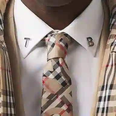 Burberry Classic Check Silk Tie Beige