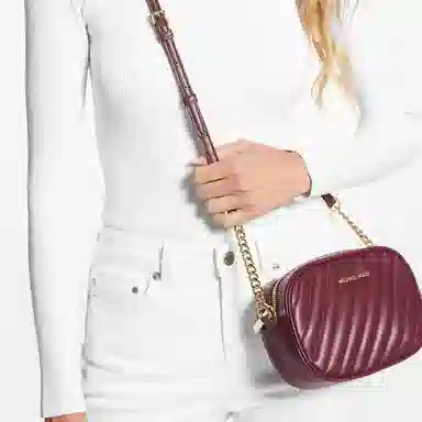 MICHAEL KORS MK Rose Camera Bag Small Burgundy