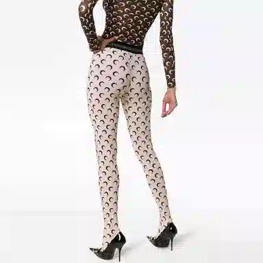Marine Serre Moon Print Leggings Beige