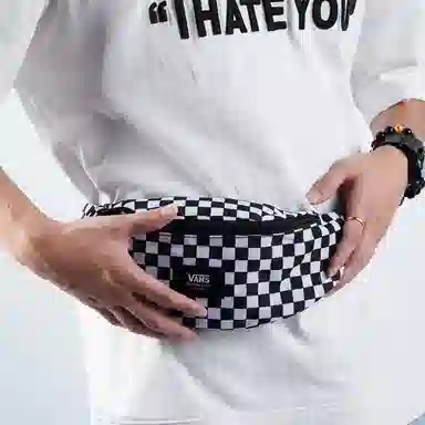 Vans Classic Checkerboard Crossbody Bag Black White