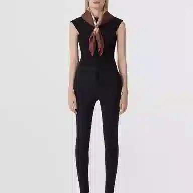 Burberry Slogan Print Cotton Scarf Deep Mocha