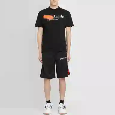 Palm Angels Rainbow Side Shorts Black