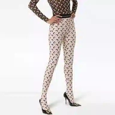 Marine Serre Moon Print Leggings Beige