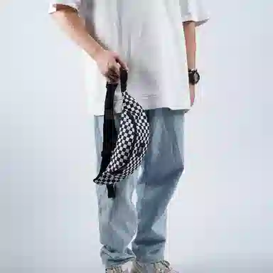 Vans Classic Checkerboard Crossbody Bag Black White